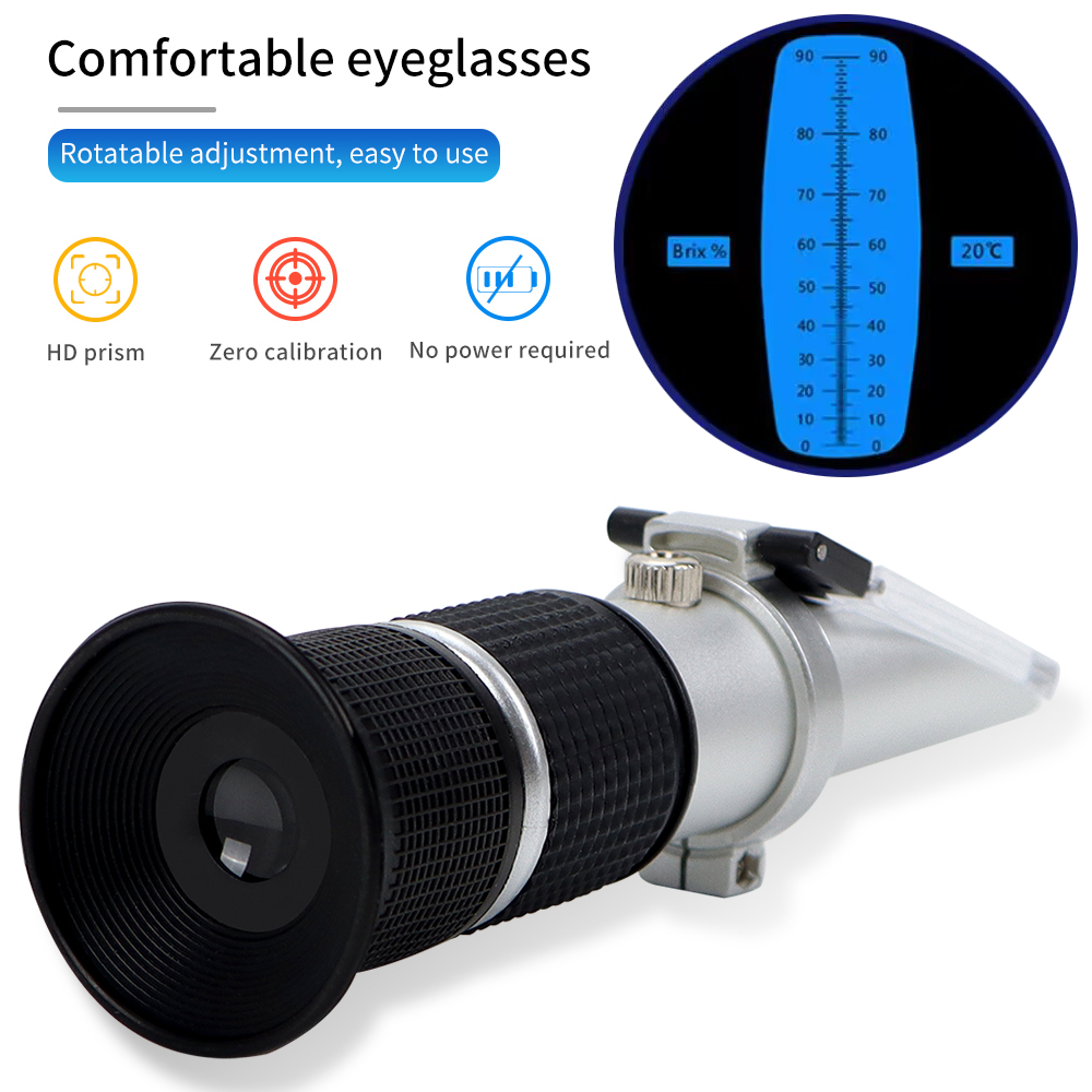 Handheld 0-90% Sugar Refractom - Refractometer Salinity reseña y precio