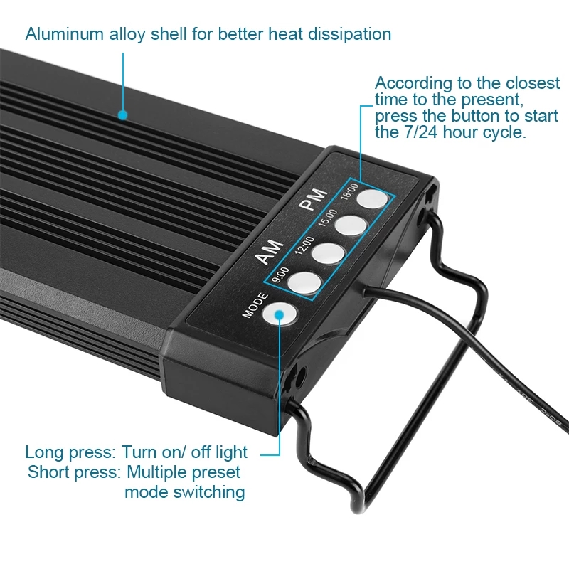 Aquarium LED Lighting 24/7 Hou - Marine Aquarium Hours reseña y precio