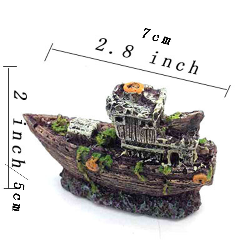 Mini Aquarium Resin Shipwreck  - Aquarium Marina reseña y precio