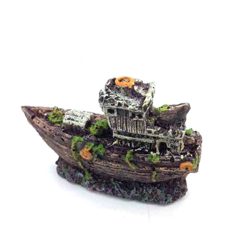 Mini Aquarium Resin Shipwreck  - Aquarium Marina reseña y precio