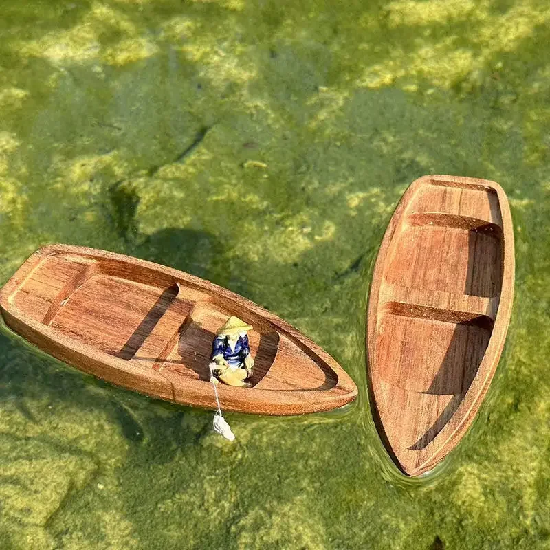 Handmade Wooden Boat Mini Floa - Aquarium Marina reseña y precio