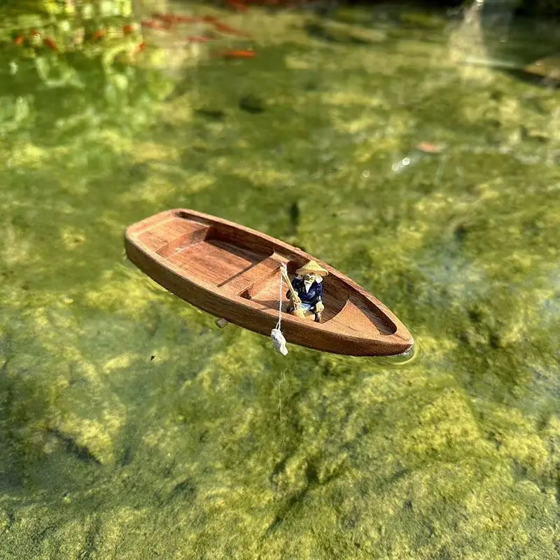 Handmade Wooden Boat Mini Floa - Aquarium Marina reseña y precio