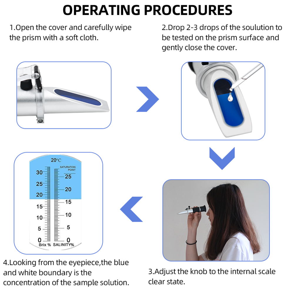 Brix Refractometer 2 in 1 Brix - Refractometer Salinity reseña y precio