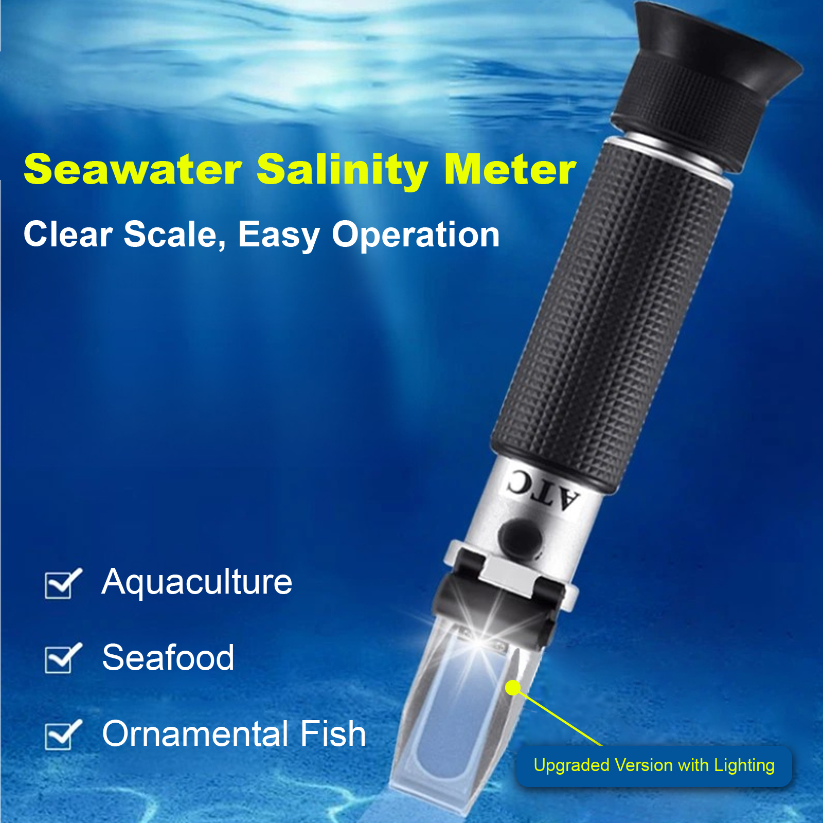 ATC Digital Salinity 0-28% 0-1 - Refractometer Salinity reseña y precio