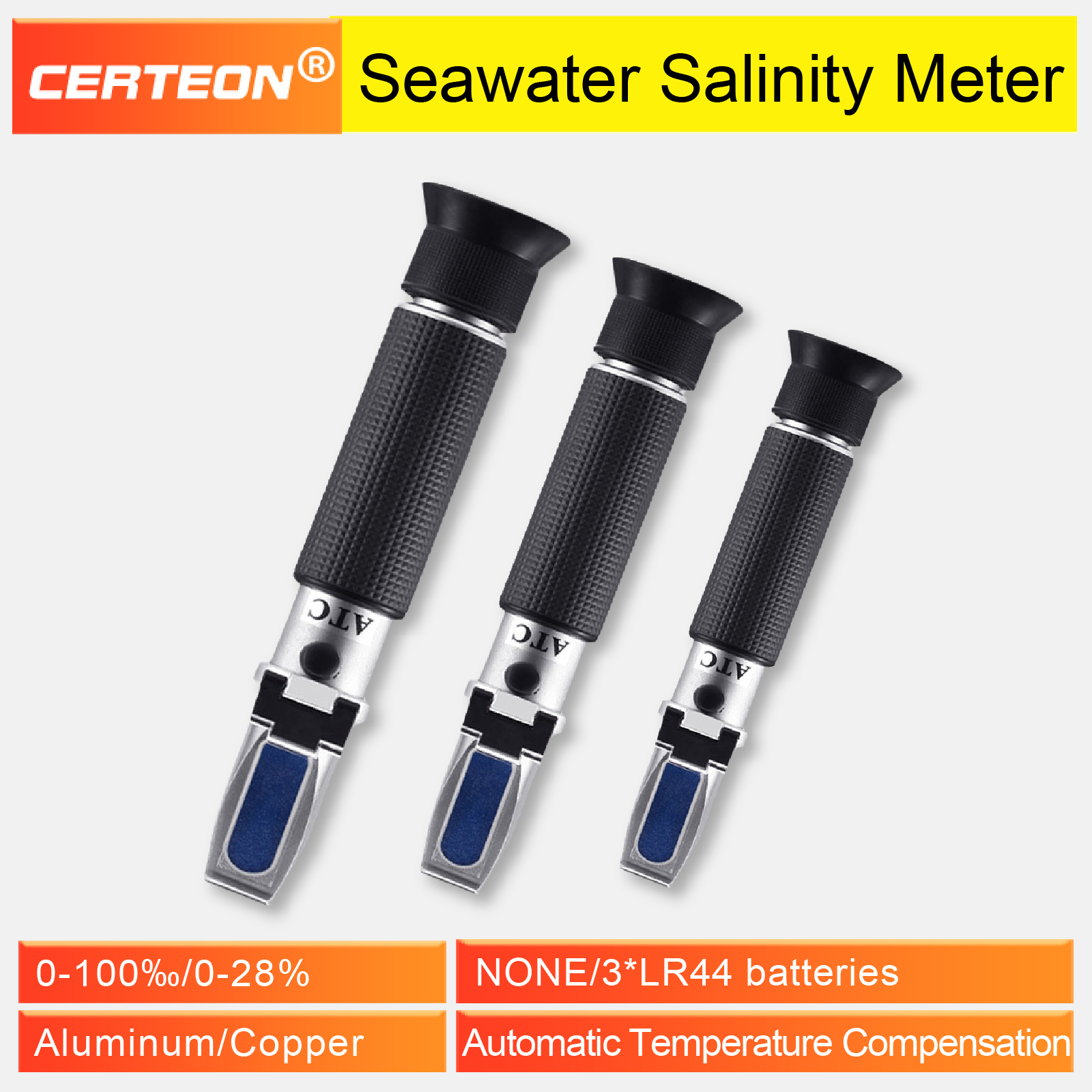 ATC Digital Salinity 0-28% 0-1 - Refractometer Salinity reseña y precio
