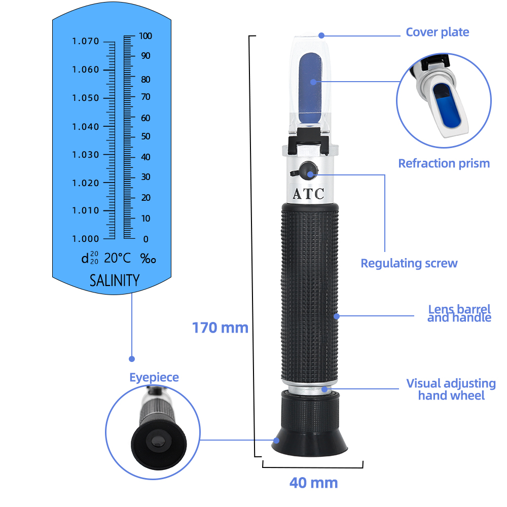 Handheld Salinity Refractomete - Refractometer Salinity reseña y precio