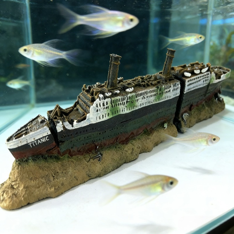 Titanic Wreck Fish Tank Decora - Aquarium Marina reseña y precio